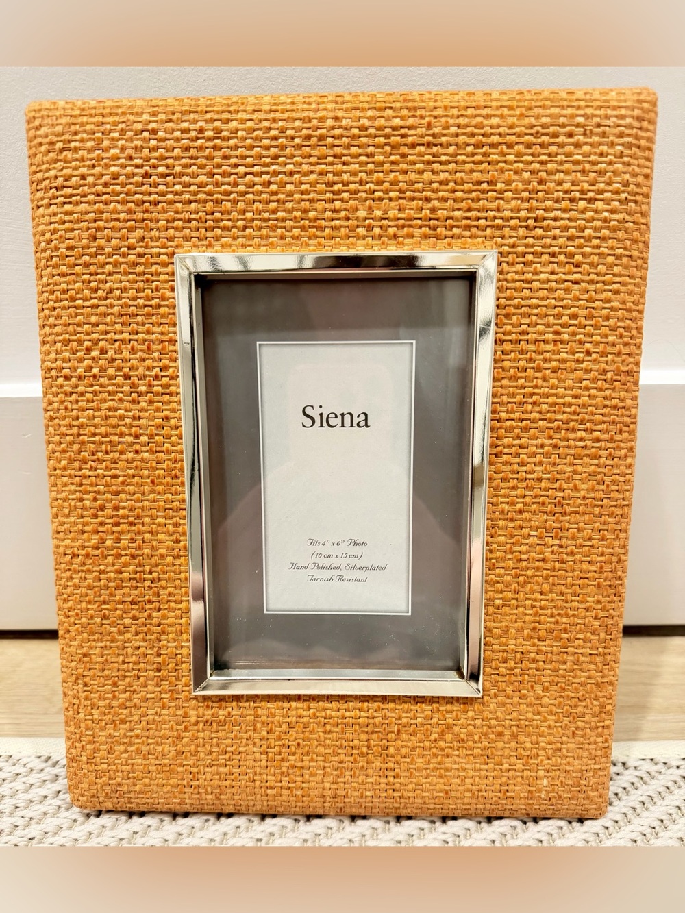 Siena Collection Orange Woven/Rattan-Style 4x6” Photo Frame